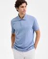 Macy's Alfani Men's Micro-lattice Polo Shirt In Blue
