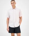 Macy's Alfani Men's Pacco Short Sleeve Striped Button-front Shirt, Exclusively At