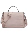 Macy's Alia Croc Magnetic Snap Satchel Bag In Pink