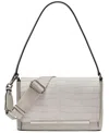 Macy's Alia Croc Magnetic Snap Shoulder Bag In Gray