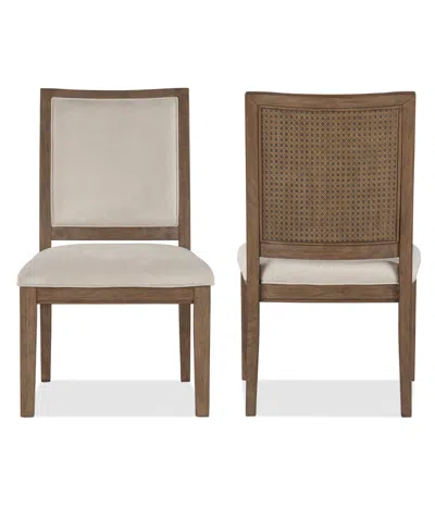 Macy's Alverton 2-pc. Wood Side Chair Set In Brown