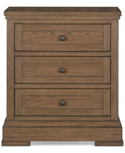 Macy's Alverton 3-drawer Nightstand In Brown