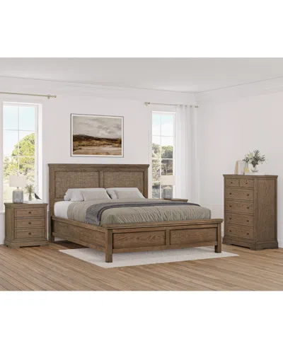 Macy's Alverton 3 Pc. California King Cane Set (bed, Chest & 3-drawer Nightstand), Created For . In Transparent