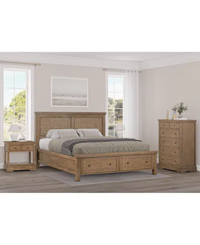 Macy's Alverton 3 Pc. California King Cane Storage Set (bed, Chest & 1-drawer Nightstand), Created For Macy In Transparent