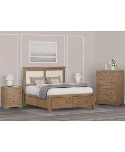 Macy's Alverton 3 Pc. California King Storage Set (bed, Chest & 3-drawer Nightstand), Created For  In Transparent