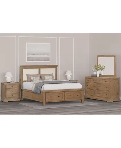 Macy's Alverton 3 Pc. King Storage Set (bed, Dresser & 3-drawer Nightstand), Created For  In Transparent