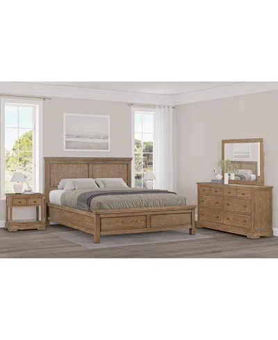 Macy's Alverton 3 Pc. Queen Cane Set (bed, Dresser & 1-drawer Nightstand), Created For  In Brown