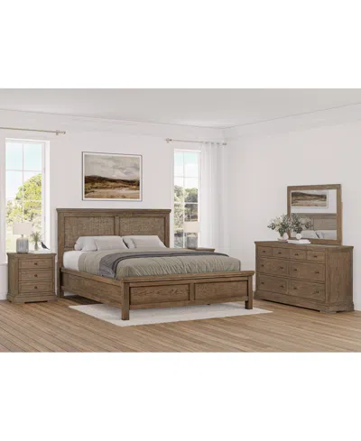 Macy's Alverton 3 Pc. Queen Cane Set (bed, Dresser & 3-drawer Nightstand), Created For . In Transparent