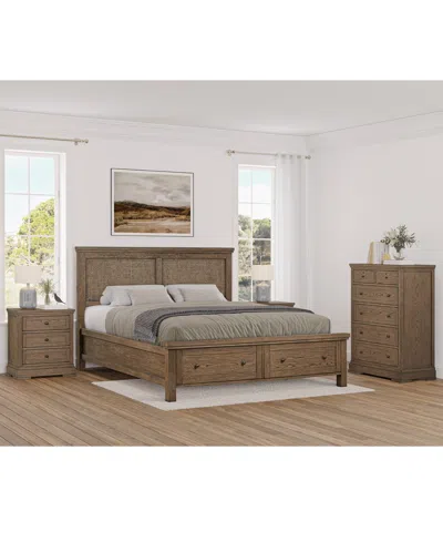 Macy's Alverton 3 Pc. Queen Cane Storage Set (bed, Chest & 3-drawer Nightstand), Created For . In Transparent