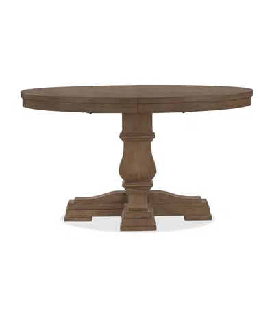 Macy's Alverton 54" Wood Round Dining Table In Brown