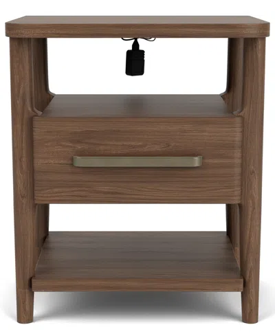 Macy's Amelie 27" Wood Accent Nightstand In Brown
