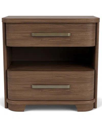 Macy's Amelie 29" Wood 2-drawer Nightstand In Brown