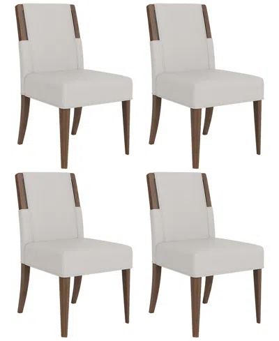 Macy's Amelie 4-piece Wood Upholstered Dining Chair Set