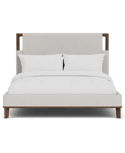 Macy's Amelie 62" Wood Upholstered King Bed In White