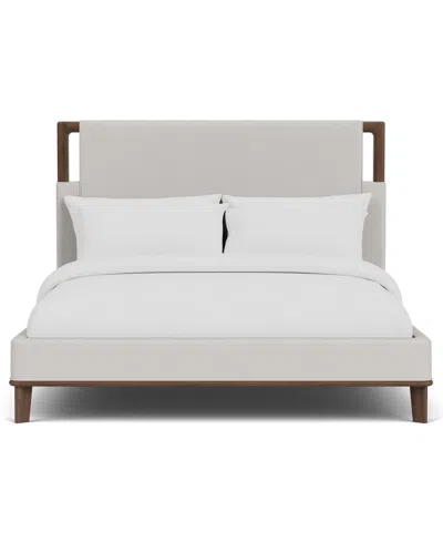 Macy's Amelie 62" Wood Upholstered Queen Bed In White