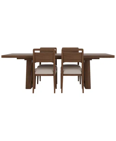 Macy's Amelie Rectangular 5-piece Wood Dining Set (table And 4 Wood Side Chairs)