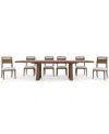 Macy's Amelie Rectangular 7-piece Wood Dining Set (table And 6 Wood Chairs)