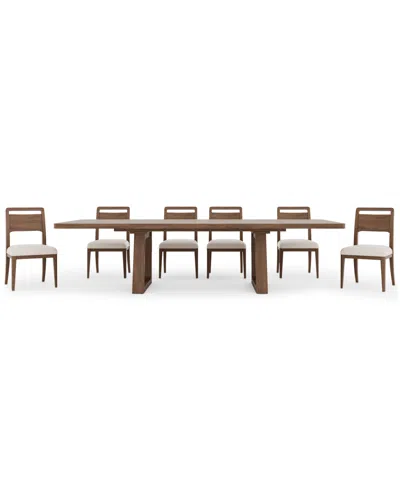 Macy's Amelie Rectangular 7-piece Wood Dining Set (table And 6 Wood Chairs)