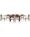 Macy's Amelie Rectangular 9-piece Wood Dining Set (table And 8 Wood Chairs)