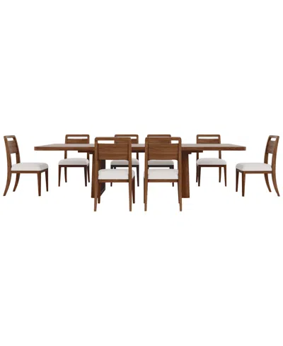 Macy's Amelie Rectangular 9-piece Wood Dining Set (table And 8 Wood Chairs)