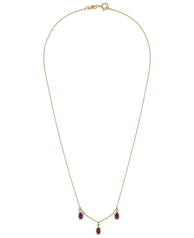 Macy's Amethyst (0.60 Ct. T.w.) Necklace In 14k Yellow Gold