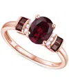 Macy's Amethyst (1-1/2 Ct. T.w.) & Lab-grown White Sapphire (1/20 Ct. T.w.) Statement Ring In 14k Gold-plat In Garnet