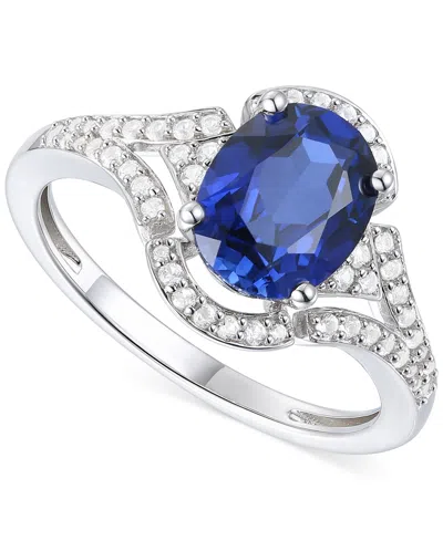 Macy's Amethyst (1-1/2 Ct. T.w.) & Lab-grown White Sapphire (1/4 Ct. T.w.) Open Frame Ring In 14k Gold-plat