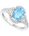 Macy's Amethyst (1-1/2 Ct. T.w.) & Lab-grown White Sapphire (1/4 Ct. T.w.) Open Frame Ring In 14k Gold-plat In Blue Topaz