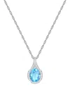 MACY'S AMETHYST (1-1/2 CT. T.W.) & LAB-GROWN WHITE SAPPHIRE (1/8 CT. T.W.) OVAL HALO 18" PENDANT NECKLACE I