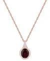 MACY'S AMETHYST (1-1/2 CT. T.W.) & LAB-GROWN WHITE SAPPHIRE (1/8 CT. T.W.) OVAL HALO 18" PENDANT NECKLACE I