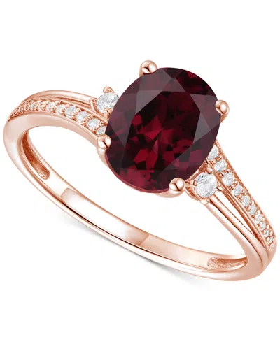 Macy's Amethyst (1-1/2 Ct. T.w.) & Lab-grown White Sapphire (1/8 Ct. T.w.) Swirl Ring In 14k Gold-plated St In Garnet