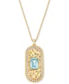 Macy's Amethyst (1-1/2 Ct. T.w.) & White Topaz (5/8 Ct. T.w.) Oval Glitter Texture 18" Pendant Necklace In In Sky Blue Topaz