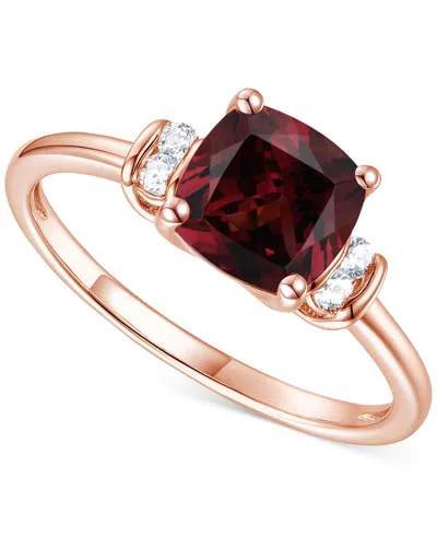 Macy's Amethyst (1-1/3 Ct. T.w.) & Lab-grown White Sapphire (1/10 Ct. T.w.) In 14k Gold-plated Sterling Sil In Garnet