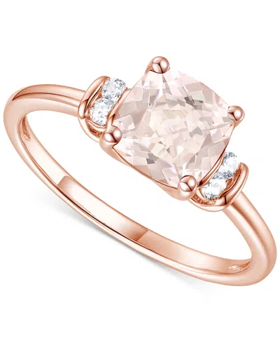 Macy's Amethyst (1-1/3 Ct. T.w.) & Lab-grown White Sapphire (1/10 Ct. T.w.) In 14k Gold-plated Sterling Sil In Morganite