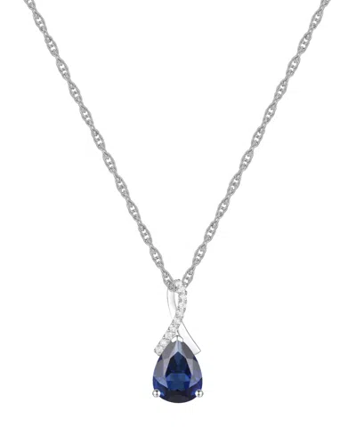 Macy's Amethyst (1-1/3 Ct. T.w.) & Lab-grown White Sapphire (1/20 Ct. T.w.) Pear 18" Pendant Necklace In 14