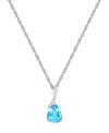 MACY'S AMETHYST (1-1/3 CT. T.W.) & LAB-GROWN WHITE SAPPHIRE (1/20 CT. T.W.) PEAR 18" PENDANT NECKLACE IN 14