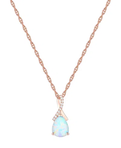 Macy's Amethyst (1-1/3 Ct. T.w.) & Lab-grown White Sapphire (1/20 Ct. T.w.) Pear 18" Pendant Necklace In 14 In Opal