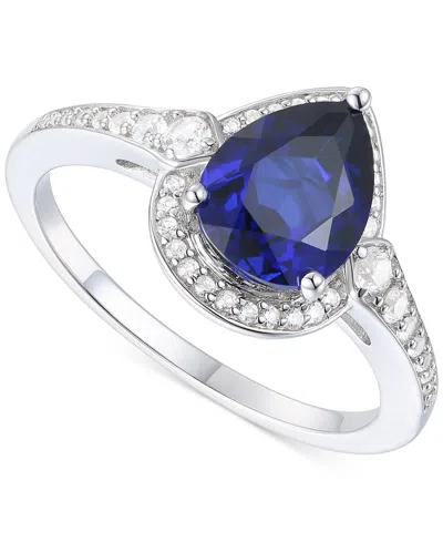 Macy's Amethyst (1-1/3 Ct. T.w.) & Lab-grown White Sapphire (1/4 Ct. T.w.) Halo Ring In 14k Gold-plated Ste
