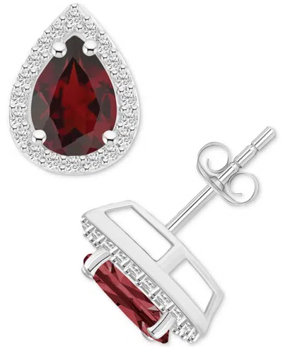 Macy's Amethyst (1-1/3 Ct. T.w.) & Lab Grown White Sapphire (1/4 Ct. T.w.) Stud Earrings In 10k Gold (also In Red