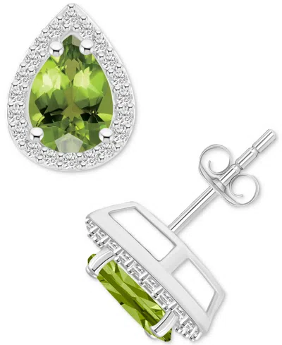 Macy's Amethyst (1-1/3 Ct. T.w.) & Lab Grown White Sapphire (1/4 Ct. T.w.) Stud Earrings In 10k Gold (also In Green