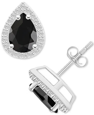 Macy's Amethyst (1-1/3 Ct. T.w.) & Lab Grown White Sapphire (1/4 Ct. T.w.) Stud Earrings In 10k Gold (also In Black