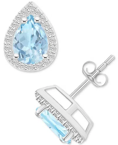 Macy's Amethyst (1-1/3 Ct. T.w.) & Lab Grown White Sapphire (1/4 Ct. T.w.) Stud Earrings In 10k Gold (also In Multi