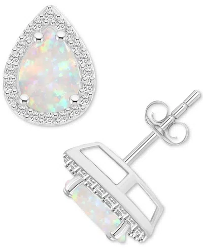 Macy's Amethyst (1-1/3 Ct. T.w.) & Lab Grown White Sapphire (1/4 Ct. T.w.) Stud Earrings In 10k Gold (also In Silver