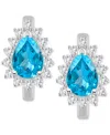 Macy's Amethyst (1-1/3 Ct. T.w.) & White Topaz (1/3 Ct. T.w.) Hoop Earrings In Sterling Silver (also Availa In Blue Topaz
