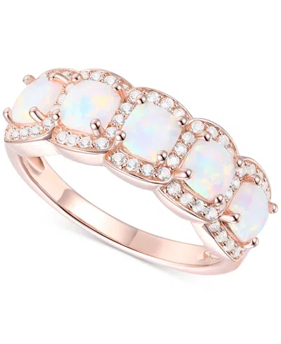 Macy's Amethyst (1-1/4 Ct. T.w.) & Lab-grown White Sapphire (1/3 Ct. T.w.) Ring In 14k Gold-plated Sterling In Opal