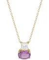 Macy's Amethyst (1-1/4 Ct. T.w.) & Lab-grown White Sapphire (3/8 Ct. T.w.) 18" Pendant Necklace In 14k Gold In Amethyst