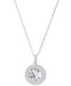 Macy's Amethyst (1-1/5 Ct. T.w.) & Lab-grown White Sapphire (3/8 Ct. T.w.) Halo Birthstone Pendant Necklace In White Topaz