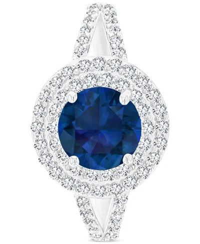 Macy's Amethyst (1-1/5 Ct. T.w.) & Lab-grown White Sapphire (5/8 Ct. T.w.) Halo Birthstone Ring In Sterling