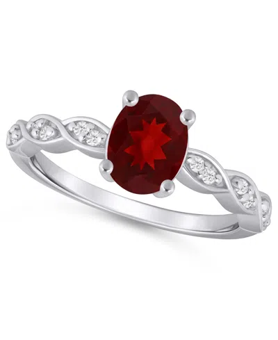 Macy's Amethyst (1-1/5 Ct. T.w.) And White Diamond (1/20 Ct. T.w.) Ring In 10k White Gold In Metallic