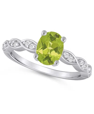 Macy's Amethyst (1-1/5 Ct. T.w.) And White Diamond (1/20 Ct. T.w.) Ring In 10k White Gold In Metallic